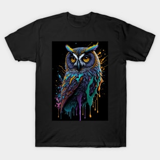 Splash Art of an Owl T-Shirt